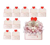 Valentine Boxes, Pack of 10 Heart Pattern Romantic Decoration - Envelope Boxes for Celebrations | For Children, Family, Wife, Mother, Sister, Daughter, with Holiday Blessings for
