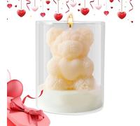Valentine Candles - Heart Bear Wedding Decoration | Soybean Mixed Wax Scented Candle with 12-18h Burn Time, Romantic Holiday Decor for Partners Spouses Dinner Date Proposal Bedroom