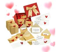 Valentine Card Envelopes - Mini Heart Notes, Romantic Message Set, Cute Letters with Pocket Size Design | Thoughtful Expression Choice For Couples, A