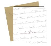 Valentine Card Minimal Script Design Romantic Love Card with Envelope - cb030