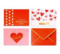 Valentine Cards Boxed with Envelopes - 36 PK - Bulk Valentine's Day Cards for Adults 4 x 6 Inches Blank Vintage Valentine Cards for Husband Wife Him Her