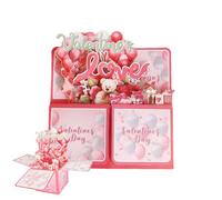 - Valentine Cards, Pop-Up Valentine's Day Card - Pop-Up Greeting Card for Valentine's Day, Romantic Couple Connection Cards, 's Day Celebration Cards for Wedding Parties