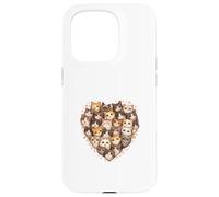 Valentine Cats Heart Funny Love Cat Animals Paws Case for iPhone 15 Pro