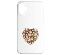 Valentine Cats Heart Funny Love Cat Animals Paws Case for iPhone 16 Plus