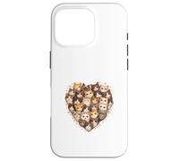 Valentine Cats Heart Funny Love Cat Animals Paws Case for iPhone 16 Pro