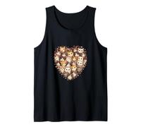Valentine Cats Heart Funny Love Cat Animals Paws Tank Top