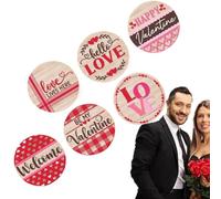 Valentine Coasters - 10x10cm Round Wooden Mats Drink Cup Protector Decorative Coffee Table Coasters Waterproof | Perfect Home, Wedding, Party, Daily Use, Roma