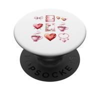 Valentine Coquette Bow Leopard Heart Chocolate Sunglasses PopSockets Adhesive PopGrip