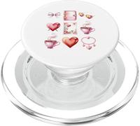 Valentine Coquette Bow Leopard Heart Chocolate Sunglasses PopSockets PopGrip for MagSafe