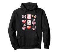 Valentine Coquette Bow Leopard Heart Chocolate Sunglasses Pullover Hoodie