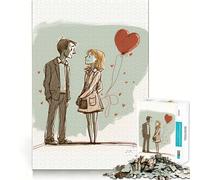 Valentine Couple 1000 Piece Jigsaw Puzzles Mind Challenge Toy High Precision Die Cut Amusing Challenge for Waiting Time (50x75cm)