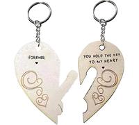 Valentine Couple Keychain - You Hold The Key to My Heart Couple Keychain for Him and Her, Valentine's Day Birthday Gifts for Boyfriend Girlfriend, His and Her Gifts, Sliver, 2.6
