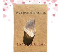 Valentine Crystal Card,Valentine's Day Card Crystals - Rocks Minerals Natural Greeting Card for Valentine's Day,Versatile and Inspirational Romantic Souvenir for Girlfriend and Fart