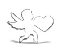 Valentine Cupid with Heart Cookie Cutter - 12.4 x 9.5 cm - Stainless Steel