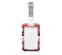 Valentine-Cute-Gnomes-Cartoon Abs Vertical Id Badge Holder, Name Badge with Clear Scanning Film