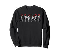 Valentine Dancing Skeleton Red Hearts Love Couple Matching Sweatshirt
