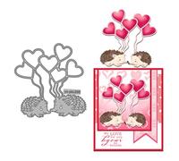 Valentine Day Animals Die Cuts for Card Making Hedgehog Heart Balloons Metal Cutting Dies Sets for DIY Handmade Scrapbooking Paper Crafting Festivals Album Party Wedding Decorative Supplies