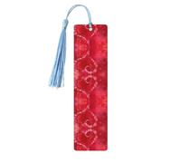 Valentine Day Heart Flower Print Wood Bookmark for Men Women,Wooden Bookmarks with Tassels, Ideal Bookmark Gifts for Book Lovers