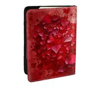 Valentine Day Heart Flower Printed Passport Holder - 6.5 x 4.5 Inch RFID Blocking Travel Wallet,Stylish Passport Cover,Lightweight Document Organizer for Cards