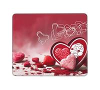 Valentine Day Mouse Pad with Stitched Edge, Comfortable Mouse Pads with Non-Slip Rubber Base Gaming Mouse Mat Washable Mousepads Computers Laptop Desk Accessories for Office 8.3 x 10.3 in