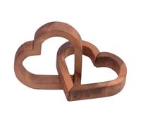Valentine Day Romantic Heart Gifts for Her, Handmade Wood Hearts Shape for Her, Linked Hearts Wife Husband Wedding Engagement Anniversary Birthday Sweet Present (7 cm)