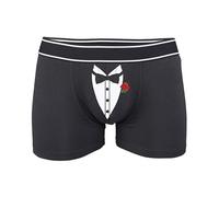 Valentine Day Tuxedo Funny Mens Shorts Boxer Gift For Boyfriend Husband Valentine Lover's Day Cute Stylish Gift Underwear (BLACK, XL)