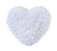 Valentine Day Wreath, 25cm 10inch Soft Rose Heart Shaped Valentine Day Wreath, for Anniversary Wedding Candlelight Dinner Outdoor Home Decor, Artificial Plants Flowers (white)