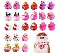 Valentine Duck - Creative Cute Small 24-Piece Decoration - Colourful Game for the Bathtub, for Bath Time, Home, Children's Parties, School Parties, Fun, Family and