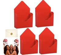 Valentine Envelope Boxes, 4Pcs 2026 New Envelope Gift Box, Flower Wrapping Paper, Romantic Boxes for Gifts, Decorative Flower Box with Love Letters Design for Proposal Wedding (4PCS-C)
