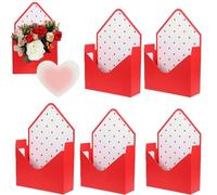 Valentine Envelope Boxes, 4Pcs 8 Inch Valentines Day Envelopes Gift Box, Romantic Flower Bouquet Package Gift Folding Paper Boxes for Valentine's Day Mother's Day Wedding Party Birthday (A-5Pcs)