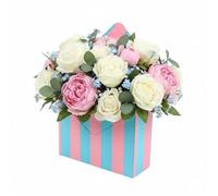 Valentine Envelope Boxes,Floral Envelope Box Empty Flower Stripe Paper Box Florist Bouquet Gift for Arrangements Gift Packaging Birthday Wedding Party