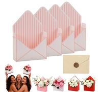 Valentine Envelope Boxes, Valentines Day Envelopes Gift Box for Gifts, Romantic Flower Holder & Love Note Box, Double-Sided Laminated Thickened Cardboard Floral Paper Box (C)