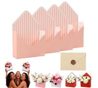 Valentine Envelope Boxes, Valentines Day Envelopes Gift Box for Gifts, Romantic Flower Holder & Love Note Box, Double-Sided Laminated Thickened Cardboard Floral Paper Box (B)