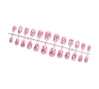 Valentine Fake Nails Almond Press on Acrylic Full Covers False Stick on Gloss Artificial Valentine Press on