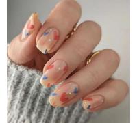 Valentine Fake Nails Square Press On Nails Acrylic Nails Full Covers False Nails Stick On Nails Gloss Artificial Nails