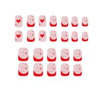 Valentine Fake Nails Square Press On Nails Acrylic Nails Full Covers False Nails Stick On Nails Gloss Artificial Nails
