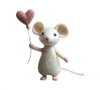 Valentine Felt Mice Ornaments, 2026 Handmade Wool Felt Mouse Ornament, Cute Needle Felted Mouse Doll, Valentines Anniversary Easter Gifts Wedding Party Supply (F)