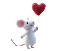 Valentine Felt Mice Ornaments, 2026 Handmade Wool Felt Mouse Ornament, Cute Needle Felted Mouse Doll, Valentines Anniversary Easter Gifts Wedding Party Supply (I)