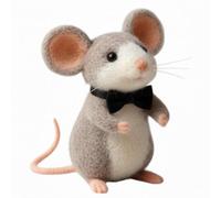 Valentine Felt Mice Ornaments, Handmade Wool Felt Mouse Ornament, Cute Needle Felted Mouse Doll, Mice Figurine Animal Collection Doll, Valentines Anniversary Easter Gifts Wedding Party Supply (B)