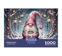 Valentine Gnome 1000 Piece Jigsaw Snowy Forest As A Family Weekend Activities Stress Relief Unique Pattern Home Display 38x26cm/1000pcs