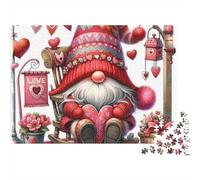 Valentine Gnome Jigsaw Puzzle for Adults 1000 Piece Jigsaw Puzzle Love Elements Relaxing Home Decor Gift 70x50cm/1000pcs