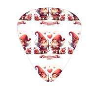 Valentine-Gnomes-Cupids 12 Pack Guitar Picks With 3 Thicknesses And Storage Box, Abs Plectrums For Electric Bass Guitar Players