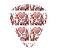 Valentine-Gnomes-Truck 12 Pack Guitar Picks With 3 Thicknesses And Storage Box, Abs Plectrums For Electric Bass Guitar Players