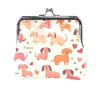 Valentine Heart Love Gnomes Coin Purses Open Snap Multifunctional Coin Purse, Change Purse for Women, 4.5" X 4.1", Cute Dachshunds Love Beige, One Size, Cute Dachshunds Love Beige