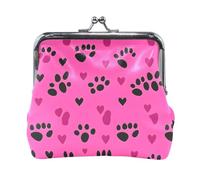 Valentine Heart Love Gnomes Coin Purses Open Snap Multifunctional Coin Purse, Change Purse for Women, 4.5" X 4.1", Cute Dog Paw Prints, One Size, Cute Dog Paw Prints