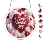 Valentine Heart Style Round Acrylic Puzzle 7.8x7.8inch Hanging Wall Decor Cozy Home Decoration Mindful Hobby Relaxing Indoor Leisure Activity Adult Puzzle Tabletop Decorative Art