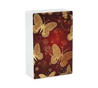 Valentine Hearts Golden Butterfly Cigarette Case Portable Novelty Cigarette Packing Box Crush Proof Waterproof Cigarette Box Novelty Gifts for Friend