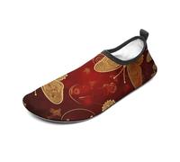Valentine Hearts Golden Butterfly Water Shoes for Men Women, Lightweight Stretch Swim Shoes with Anti-Slip Rubber Sole, Quick-Dry Aqua Socks for Pool, Beach, Surfing, Style, 5 Women/5 Men