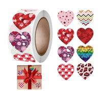 Valentine Hearts Stickers,500 Pieces Heart Shaped Labels And Sticky Plates - Decorative Label Roll - Suitable For Birthdays, Workplaces, Valentine's Day, Celebrations, Home, Weddings, Parties And K