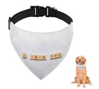 Valentine I Love You Dog Bandana With Adjustable Strap D Ring Dog Neckerchief Pet Bibs Triangle Bandanas for Dogs Clothing& Accessories for Dogs Puppy Cats Decor Machine Washable